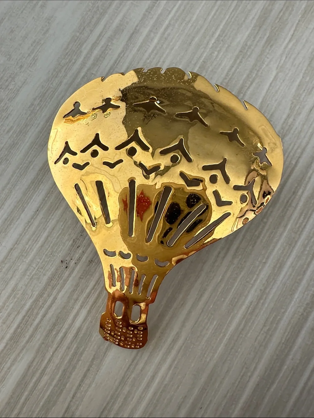 Gold Hot Air Balloon Metal Accent brooch